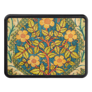 William Morris Rose Wreath: Classic Arts & Crafts  Trailer Hitch Cover