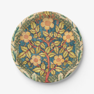 William Morris Rose Wreath Paper Plate