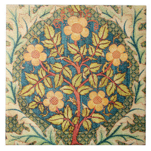 William Morris Rose Wreath  Tile