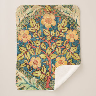 William Morris Rose Wreath (Zoomed) Throw Blanket