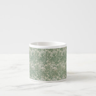 William Morris Sage Green Tulip Pattern: Vintage Espresso Cup