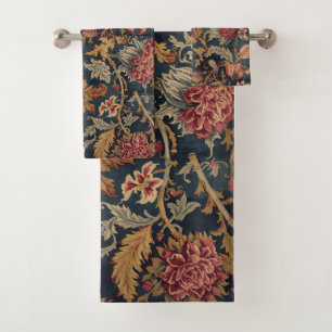 William Morris Scottish Thistle vintage floral Bath Towel Set