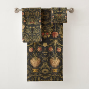 William Morris Scottish Thistle vintage floral Bath Towel Set