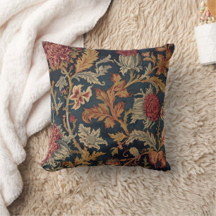 William Morris Scottish Thistle vintage floral Throw Pillow