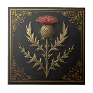 William Morris Scottish Thistle vintage floral Tile