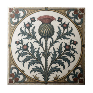 William Morris Scottish Thistle vintage floral Tile
