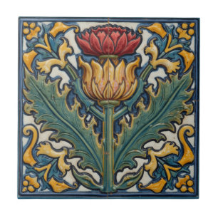 William Morris Scottish Thistle vintage floral  Tile