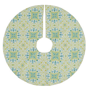 William Morris Seamless Ceiling Lime Green Pattern Brushed Polyester Tree Skirt