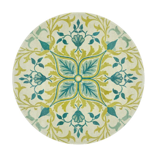 William Morris Seamless Ceiling Lime Green Pattern Cutting Board (Front)