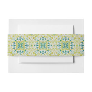 William Morris Seamless Ceiling Lime Green Pattern Invitation Belly Band