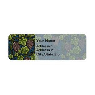 William Morris Seamless Grape Vine Black Pattern