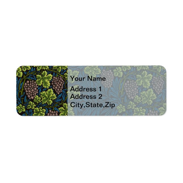 William Morris Seamless Grape Vine Black Pattern (Front)