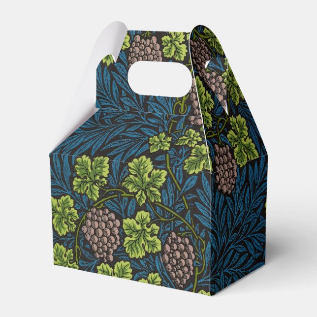 William Morris Seamless Grape Vine Black Pattern Favor Box (Front Side)
