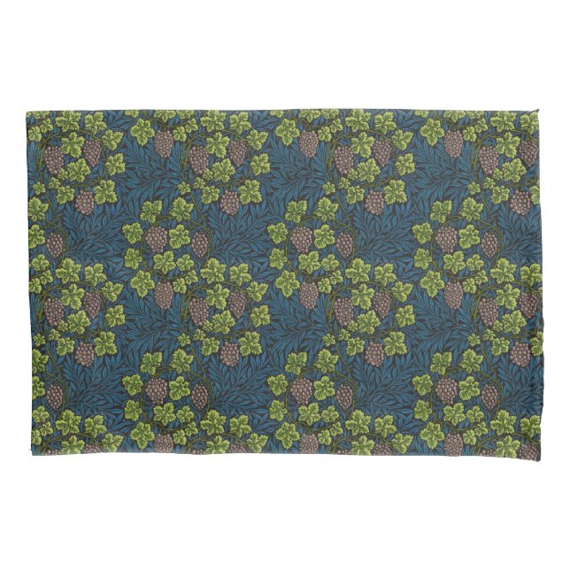 William Morris Seamless Grape Vine Black Pattern Pillowcase (Front)