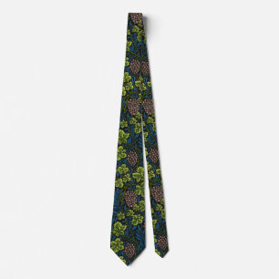 William Morris Seamless Grape Vine Black Pattern Tie