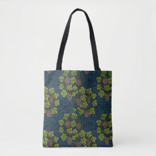 William Morris Seamless Grape Vine Black Pattern Tote Bag
