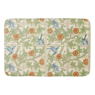 William Morris Seamless Trellis Bird Rose Pattern Bath Mat