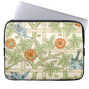 William Morris Seamless Trellis Bird Rose Pattern Laptop Sleeve