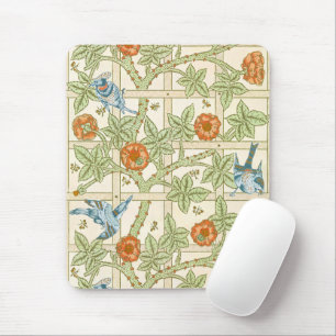 William Morris Seamless Trellis Bird Rose Pattern Mouse Pad