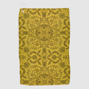 William Morris Seamless Vine Gold Yellow Pattern Golf Towel