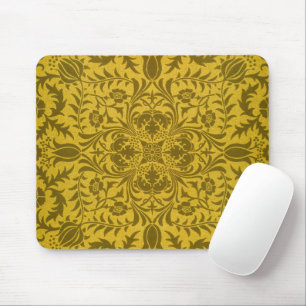 William Morris Seamless Vine Gold Yellow Pattern Mouse Pad