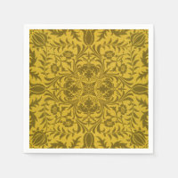 William Morris Seamless Vine Gold Yellow Pattern