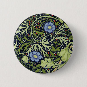 William Morris Seaweed Antique Flower 2 Inch Round Button