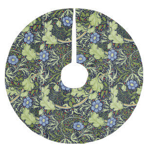 William Morris Seaweed Antique Flower Brushed Polyester Tree Skirt
