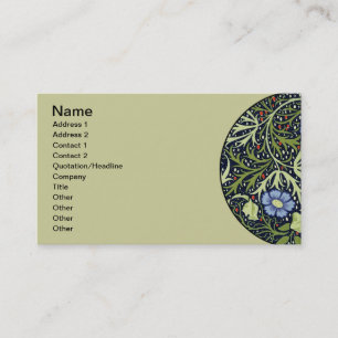 William Morris Seaweed Antique Flower Business Card