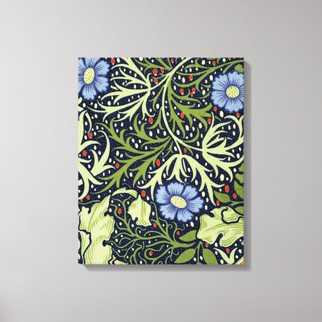 William Morris Seaweed Antique Flower Canvas Print (Front)