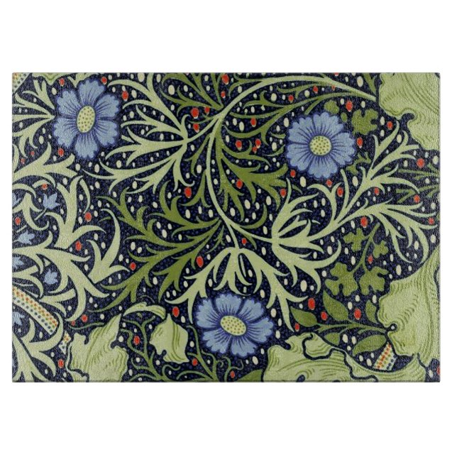 William Morris Seaweed Antique Flower Cutting Board (Front)