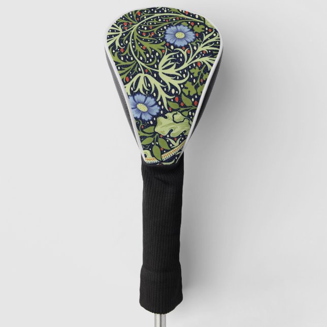 William Morris Seaweed Antique Flower Golf Head Cover (Front)