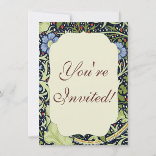 William Morris Seaweed Antique Flower Invitation