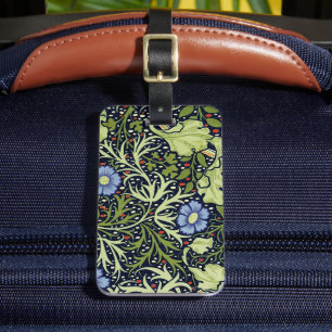 William Morris Seaweed Antique Flower Luggage Tag