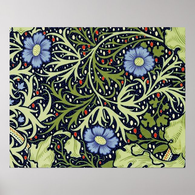 William Morris Seaweed Antique Flower Poster (Front)
