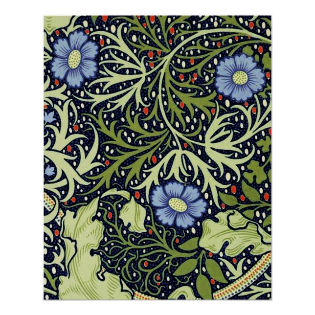 William Morris Seaweed Antique Flower Poster (Front)