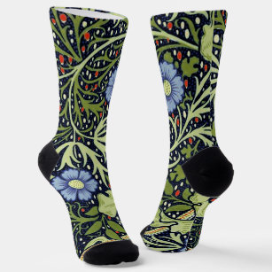 William Morris Seaweed Antique Flower Socks