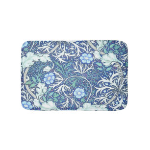 William Morris Seaweed Blue Pattern Bath Mat
