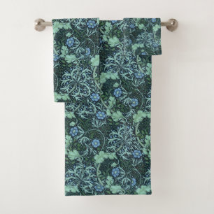 William Morris Seaweed Pattern Bath Towel Set