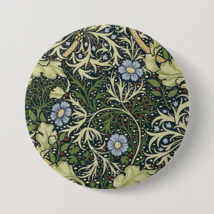 William Morris Seaweed Pattern Floral Vintage Art 3 Inch Round Button