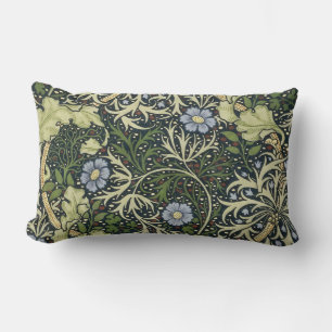 William Morris Seaweed Pattern Floral Vintage Art Lumbar Pillow