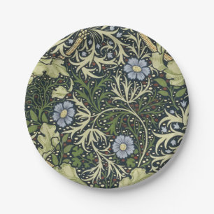 William Morris Seaweed Pattern Floral Vintage Art Paper Plate