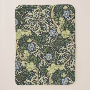 William Morris Seaweed Pattern Floral Vintage Art Sherpa Blanket