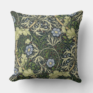 William Morris Seaweed Pattern Floral Vintage Art Throw Pillow
