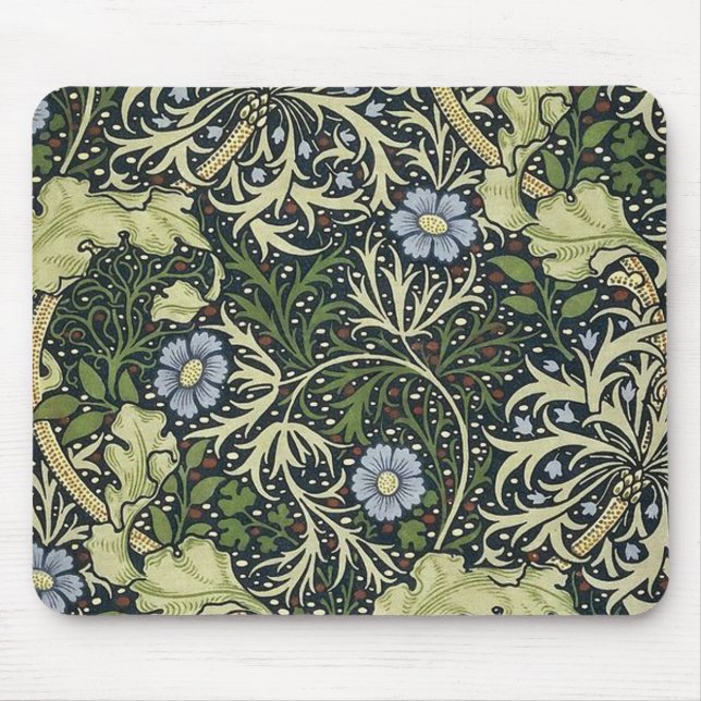 William Morris Seaweed Pattern Mouse Pad (Front)