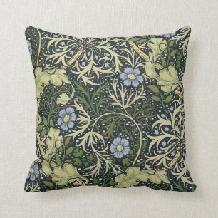 William Morris Seaweed Pattern Throw Pillow