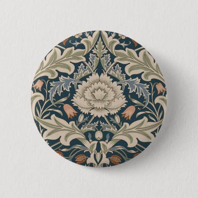William Morris Severn Floral Garden Flower Classic 2 Inch Round Button (Front)