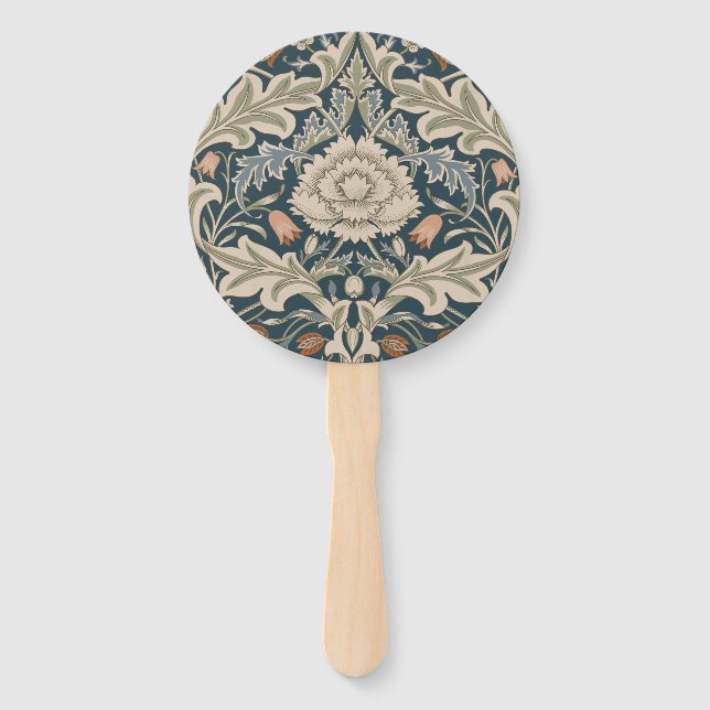 William Morris Severn Floral Garden Flower Classic Hand Fan (Front)