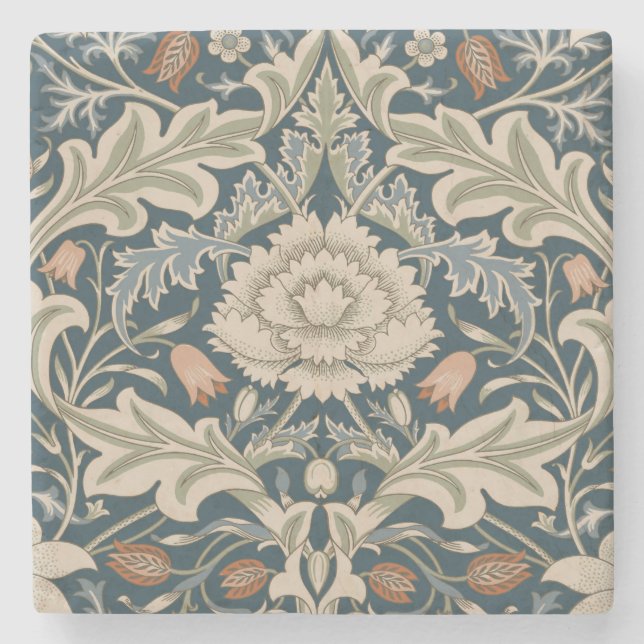 William Morris Severn Floral Garden Flower Classic Stone Coaster (Front)