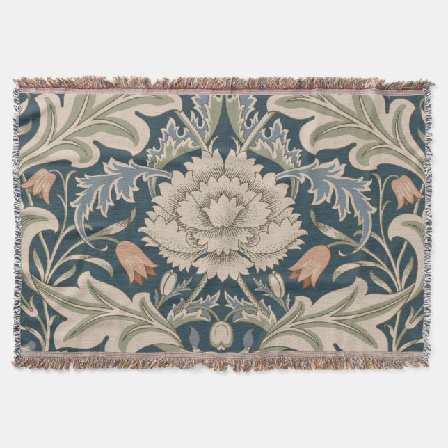 William Morris Severn Floral Garden Flower Classic Throw Blanket (Front)